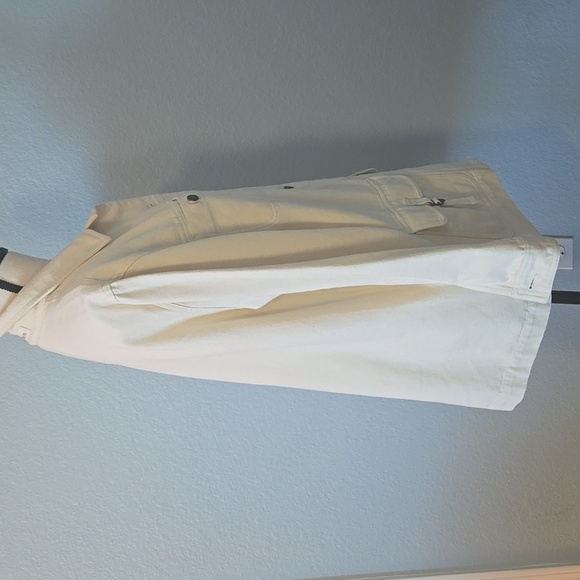 VINTAGE LAUREN JEANS CO Cream Denim Longline Button Down Utility Jacket MEDIUM - Picture 8 of 16